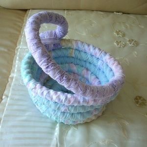 ❤️Purple & Blue Cotton Woven Coiled Rope Basket